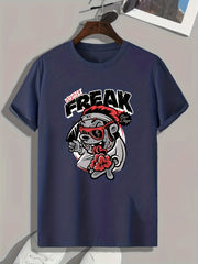 ''FREAK'' Print Men's Graphic T-shirt Casual Comfy Tees For Summer