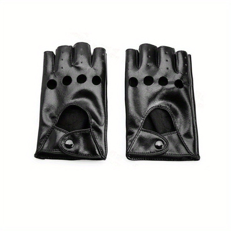 Half Finger Gloves Faux Leather Dance Photography