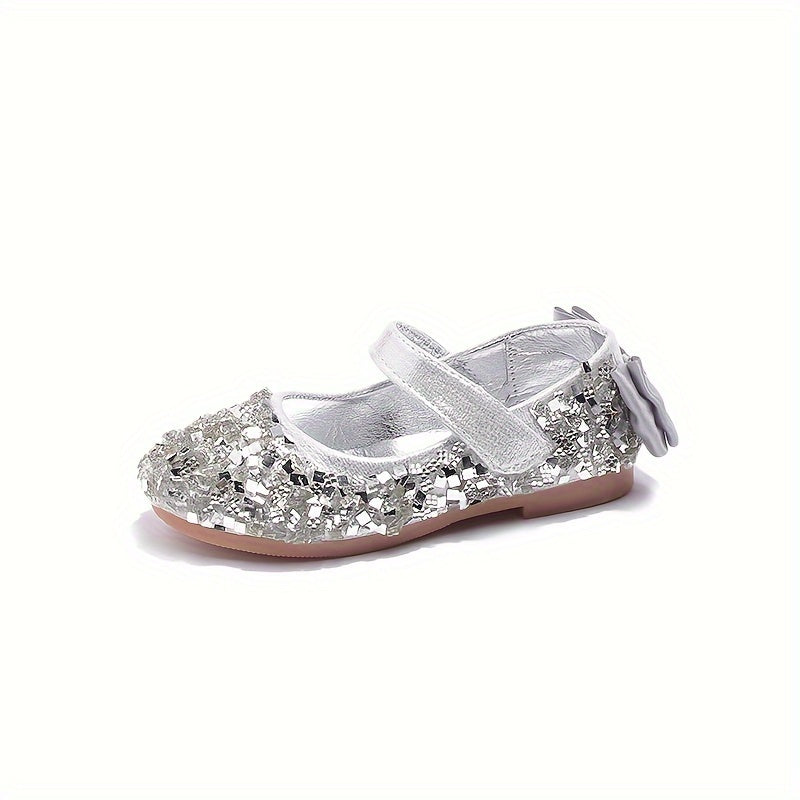 Girl's Sequin Bow Flat Dancing Shoes