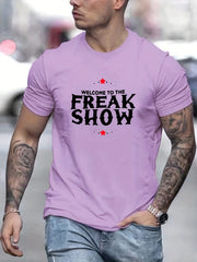 Freak Show Men's Letter Print T-shirt Casual Tee