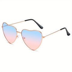 Men's Heart Shaped UV400 Metal Sunglasses for Outdoor Beach