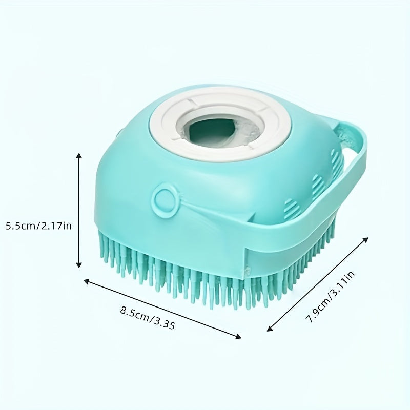 Dog Bath Brush Shampoo Dispenser Brush Pet Massage Silicone