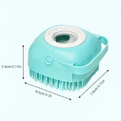 Dog Bath Brush Shampoo Dispenser Brush Pet Massage Silicone