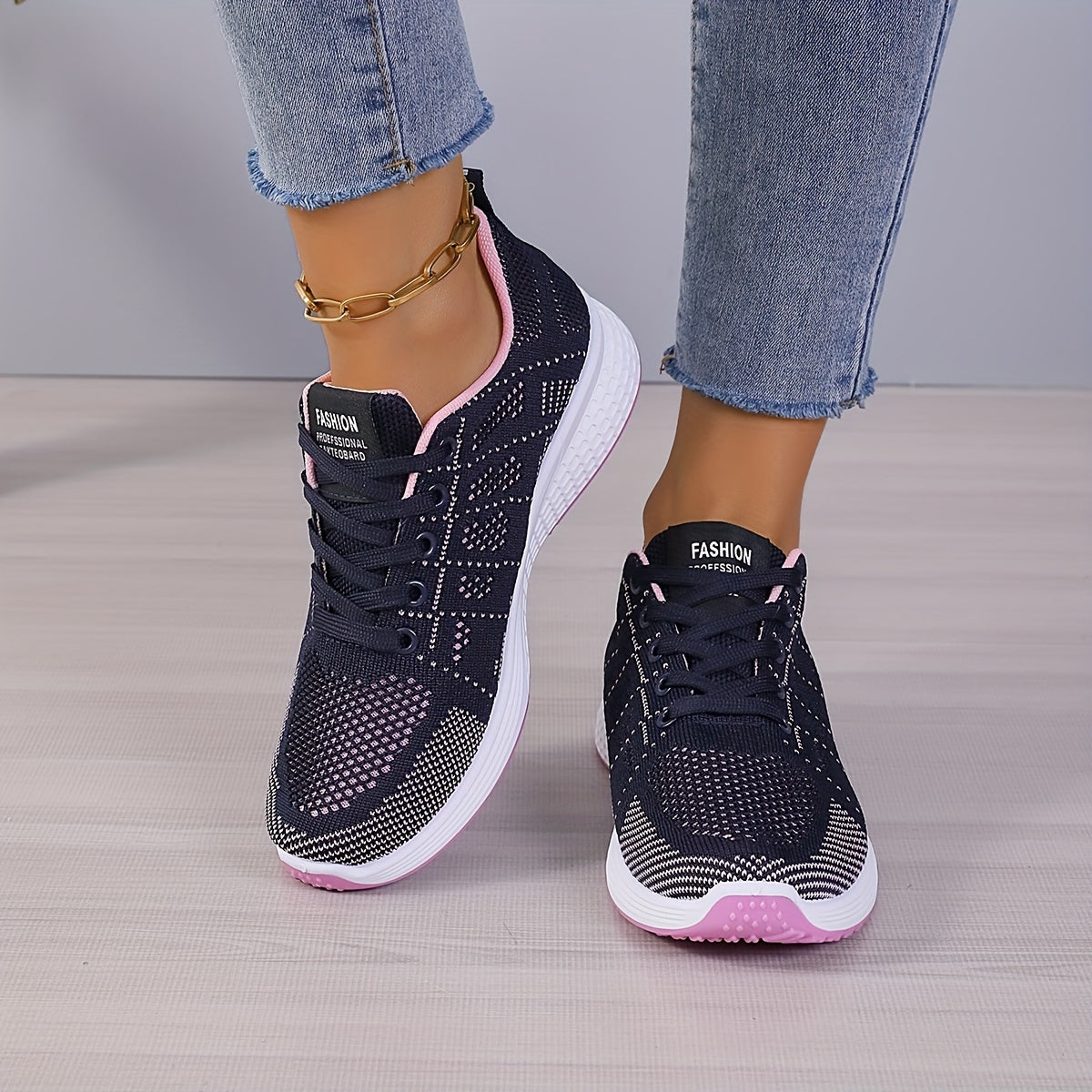 Women's Anti-Slip Mesh Running Shoes Soft Sole Sports Sneakers