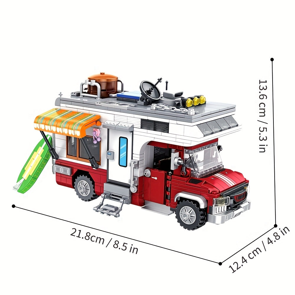RV Building Blocks Set Assembly Model Toy High ABS Material DIY Creative Gift