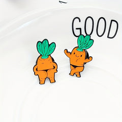 Cartoon Carrot Doll Jewelry Brooch For Men