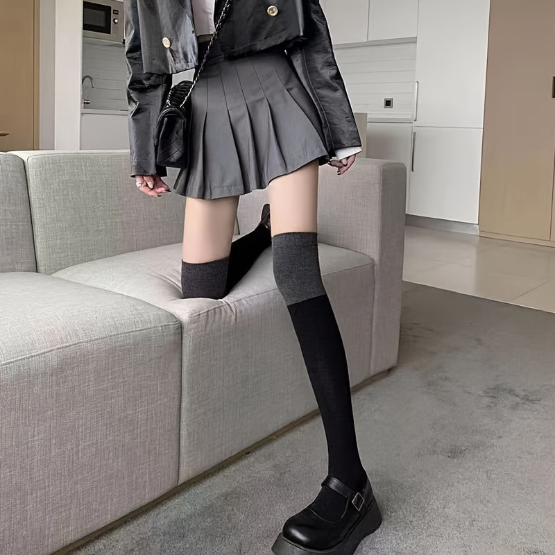 Colorblock Thigh High Socks Women's Stockings