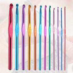 14pcs Multicolor Aluminum Crochet Hooks Knitting Needles Craft Yarn Set