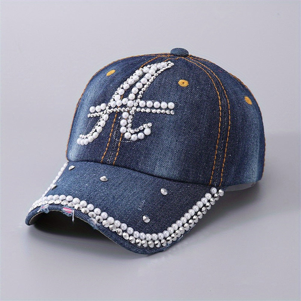 Dot Artificial Diamond Baseball Cap Fashionable And Versatile Cap