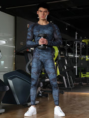 Men's Camo Athletic Tracksuit Long Sleeve Jersey & Leggings