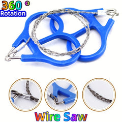 Portable Hiking Backpack Wire Saw Stainless Steel Rope Chain Survival Camping