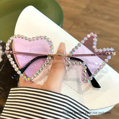 Y2K Heart Lightning Sunglasses Rhinestone Decorative Glasses