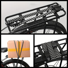2pcs Bike Bungee Cords 3 In 1 Strap Rope Elastic With Two Plastic Hoods