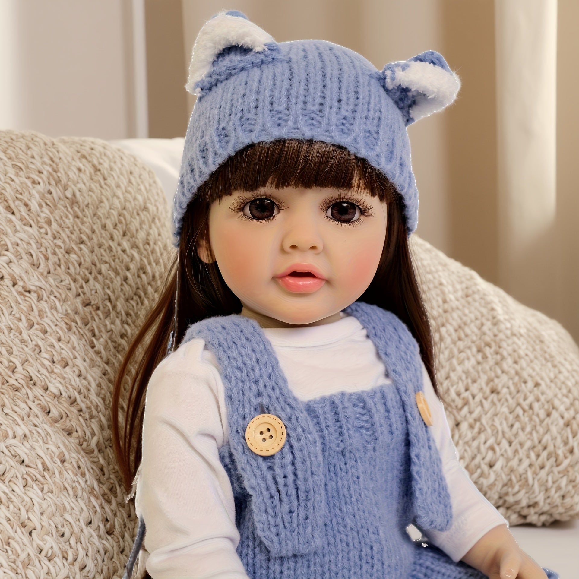Realistic Reborn Doll Full Vinyl Body Long Hair Princess Doll