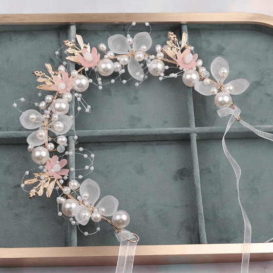 Girls Flower Headdress Hair Accessories Bracelet - Gift For Kids