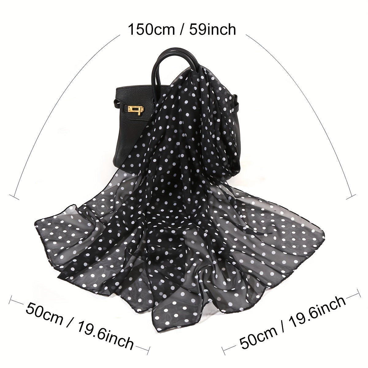 Polka Dot Chiffon Scarf Solid Shawl