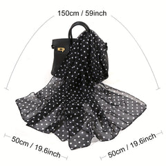 Polka Dot Chiffon Scarf Solid Shawl