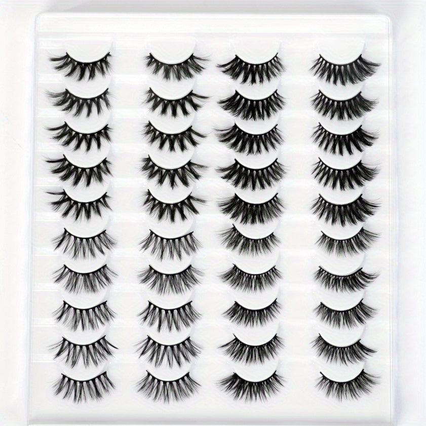20 Pairs Natural Look Criss Cross False Eyelashes