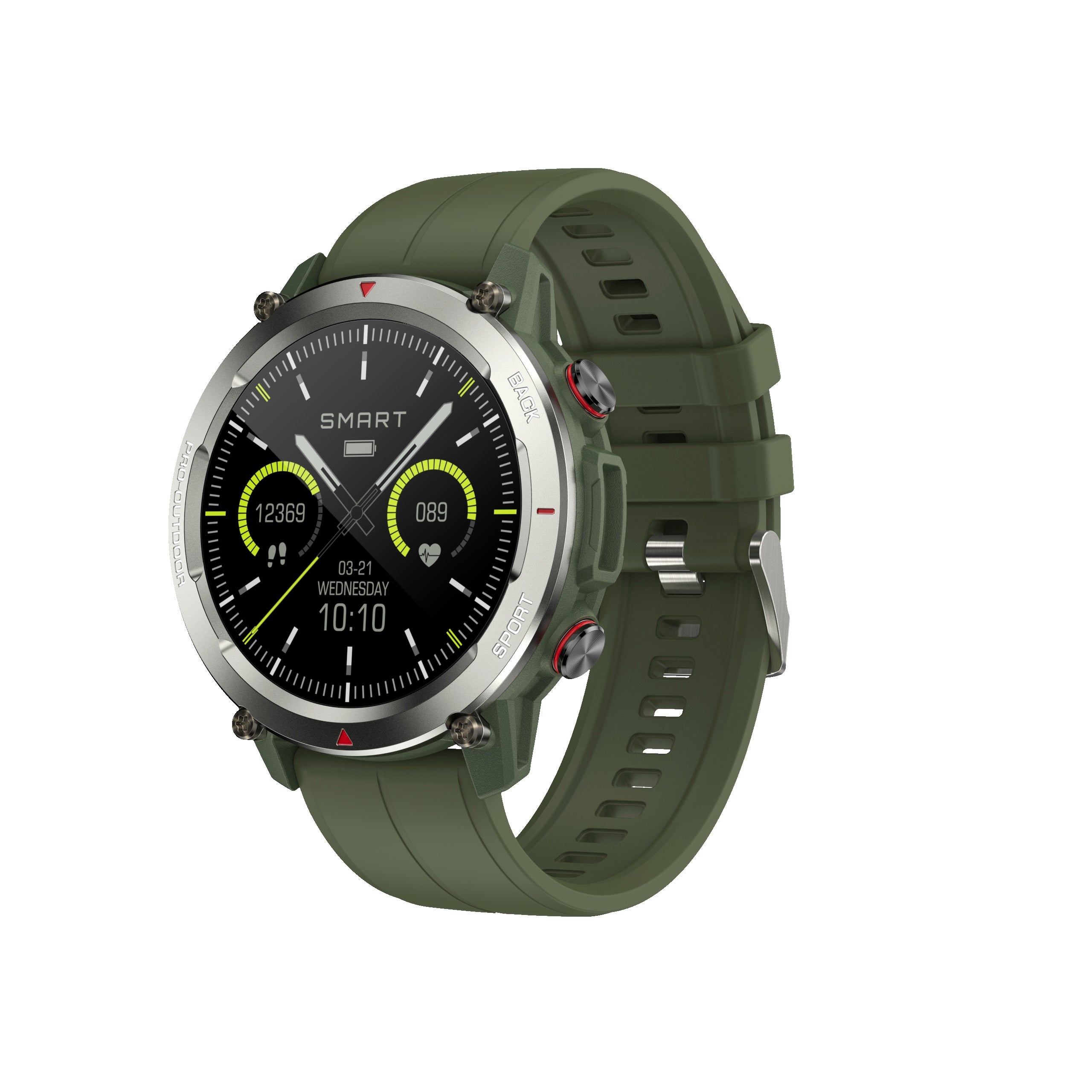 Round Smart Watch Silicone Band Full Touch Screen Wireless Calling Waterproof