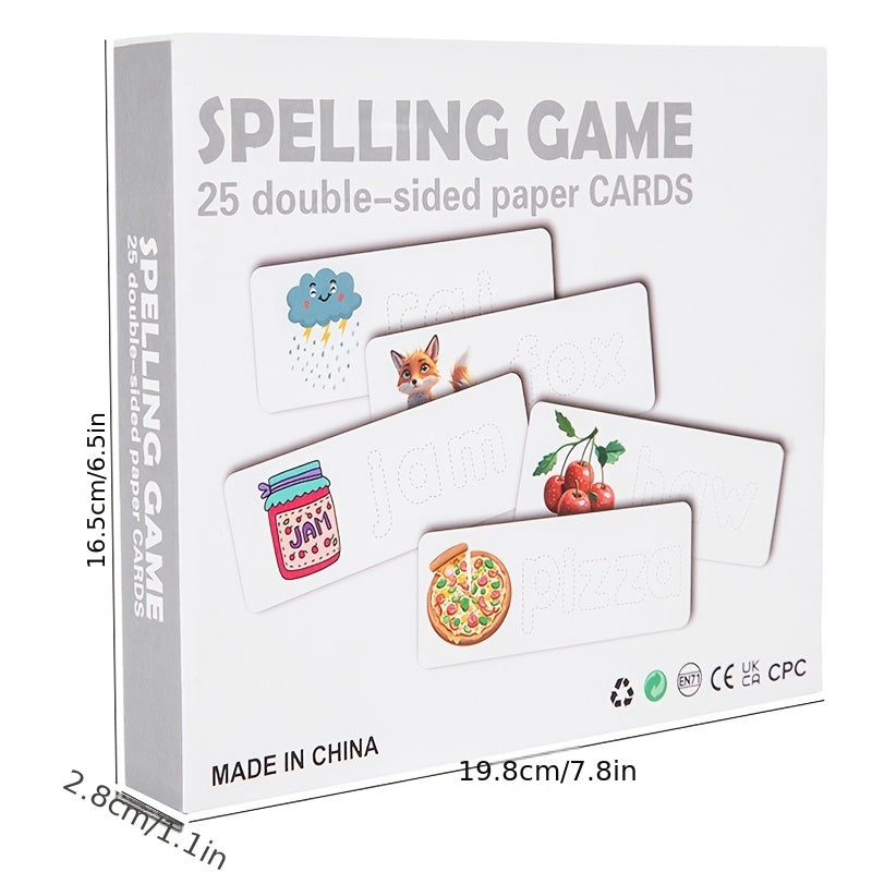 Wooden Educational Toy for Kids Word Recognition & Spelling Memory Matching Game