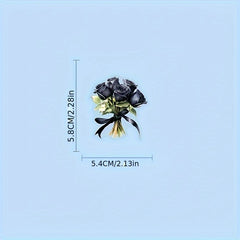 50 Gothic Rose Stickers Transparent PET Material for Various Items