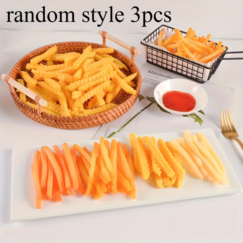 Simulated French Fries Mini Food Play Scene with Props