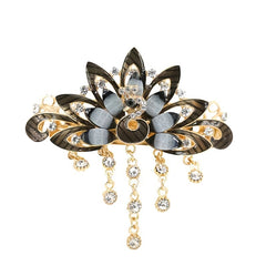Chinese Style Vintage Peacock Rhinestone Tassel Hair Clip