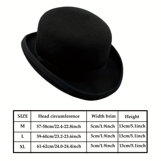 Men's 100 Wool Derby Hat With Removable Feather Bowler Hat