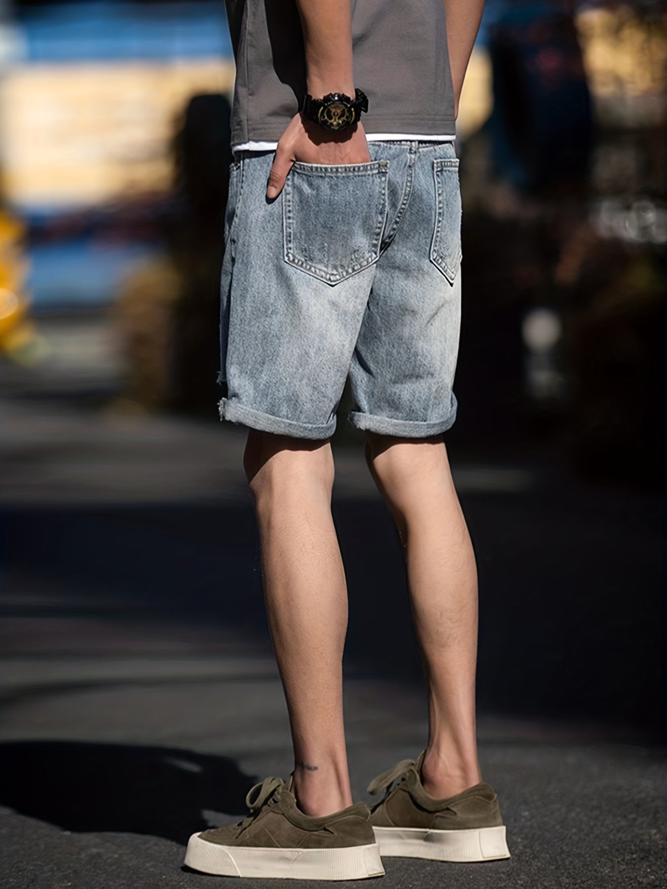 Men's Denim Jeans With Pockets - Summer Outfit