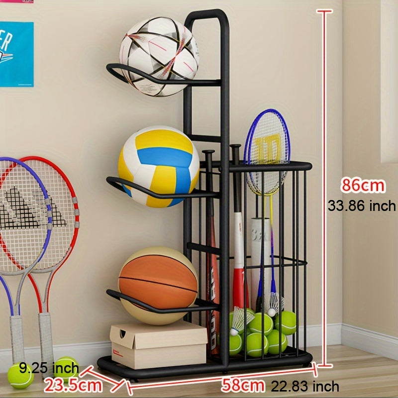 Metal Vertical Ball Rack Garage Storage Organization Stackable Ball Cage