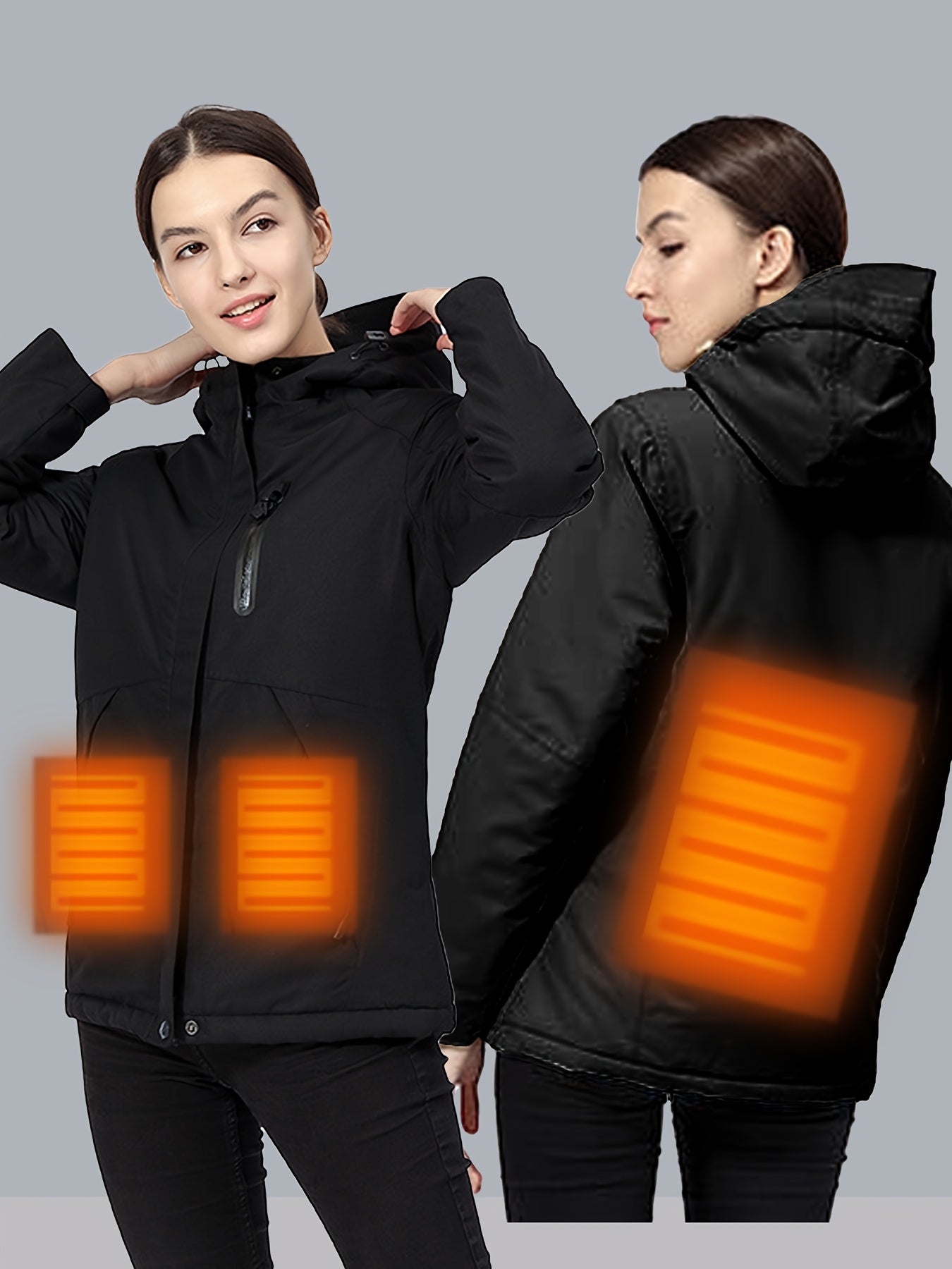 Waterproof Long Sleeves Heating Jacket Women's Outdoor Ski Jacket