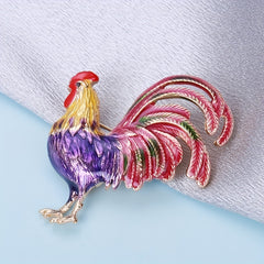 Rooster Brooch Enamel Jewelry Winter Accessories Brooch Pin for Men