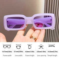 Y2K Rectangle Sunglasses Dopamine Jelly UV400 Sun Shades