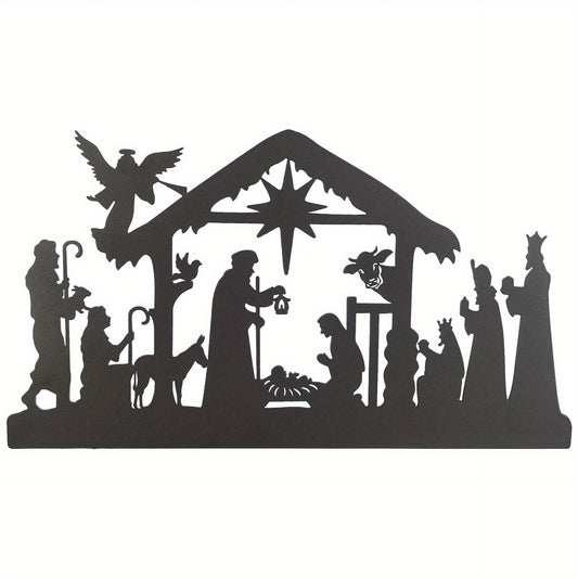 Metal Jesus Birth Wall Hanging Nursery Room Decoration Painting