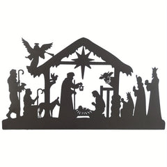Metal Jesus Birth Wall Hanging Nursery Room Decoration Painting