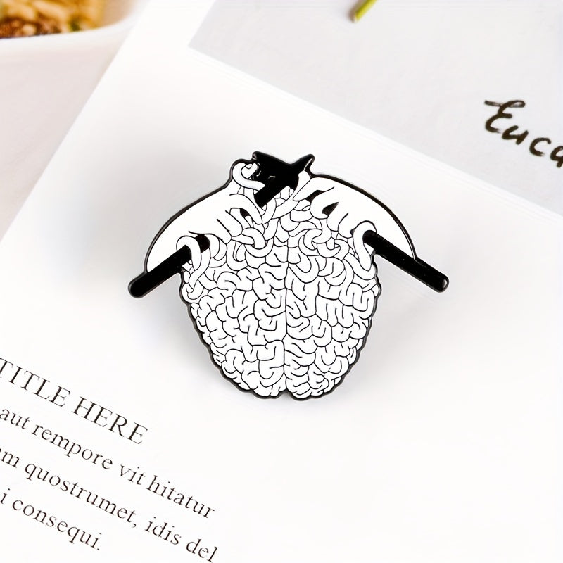Brain Knitting Brooch Cartoon Jewelry