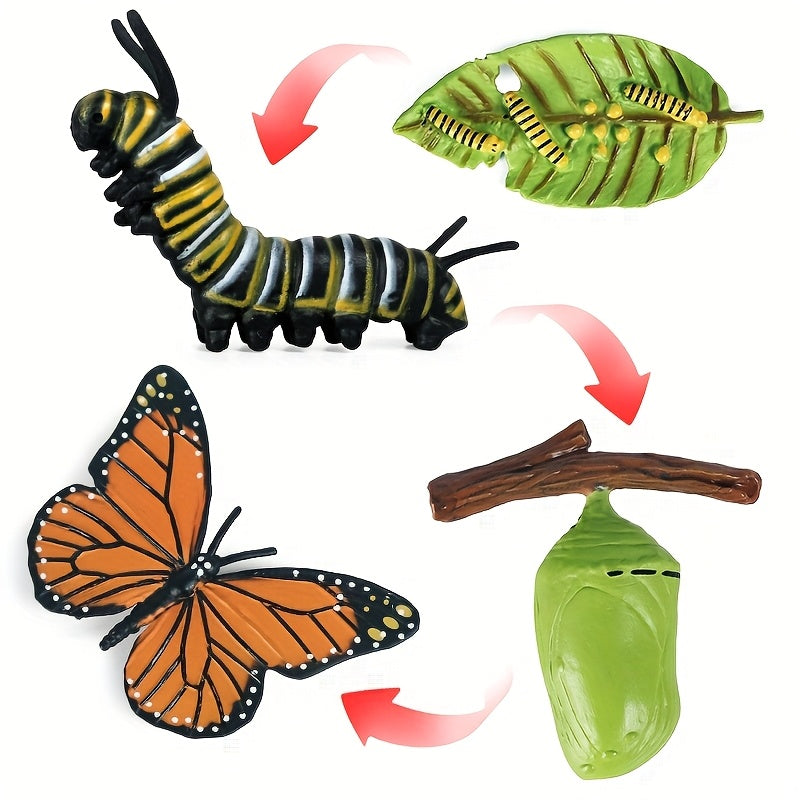 9pcs Life Cycle Figurines Toy Set Butterflies Frogs Educational School Project
