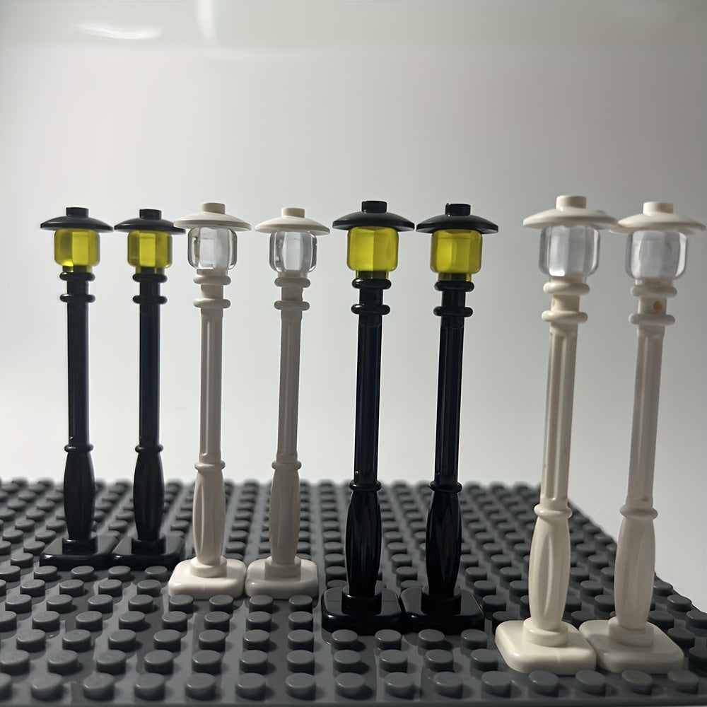 4pcs Yellow Street Light Building Block Accessory