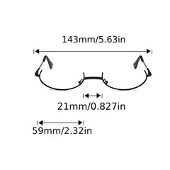Rhinestone Decor Semi Rimless Lensless Glasses for Cosplay Party Club