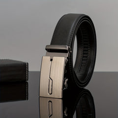 Men's Automatic Buckle PU Leather Belt Business Suit Waist Strap