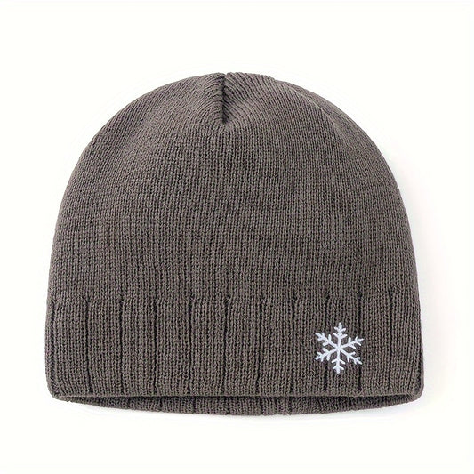 Snowflake Knit Cap Winter Ear Protection Hat Warm Beanie