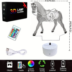 Horse Night Light for Kids with Remote & Smart Touch Lamp
