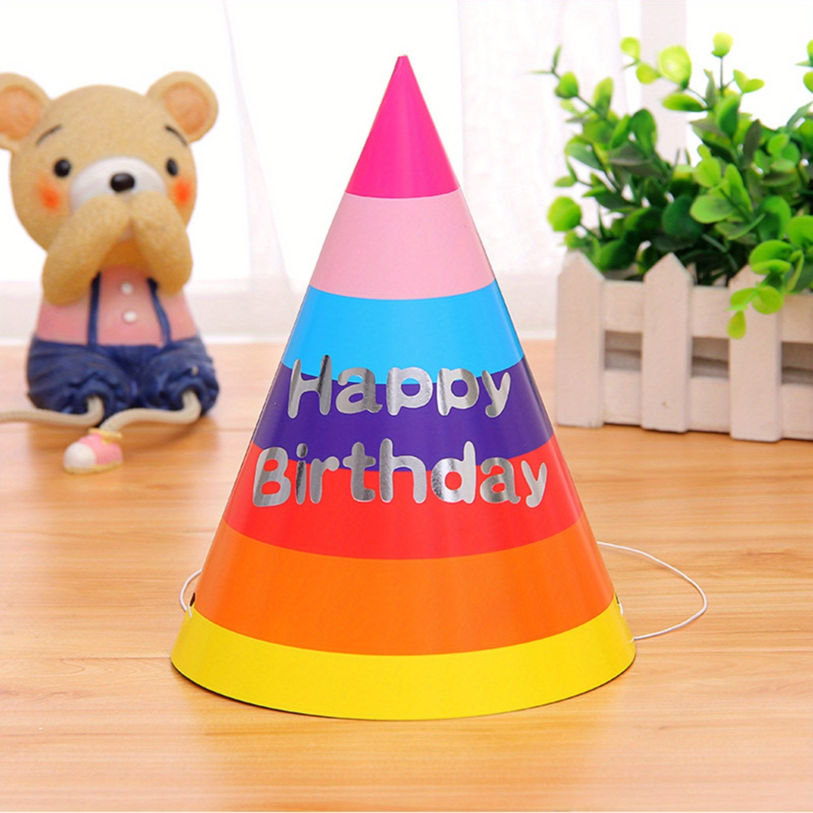 10pcs Rainbow Birthday Hats Colorful Party Decorations Small Gift