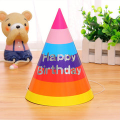 10pcs Rainbow Birthday Hats Colorful Party Decorations Small Gift
