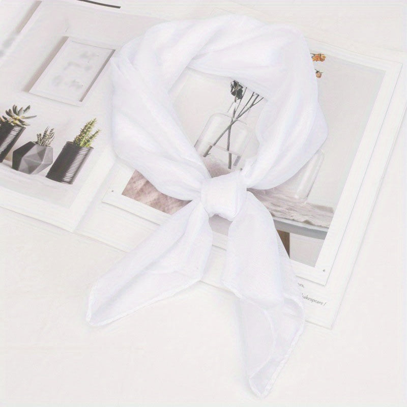 Plain Chiffon Neckerchief Bandana Shawl Scarf Head Wrap