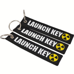 Stylish LAUNCH KEY Embroidered Motorcycle Keychain - Great Gift for Men