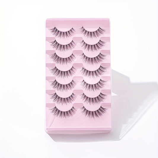 7 Pairs Fishtail False Eyelash Natural Fiber Long False Eyelashes 14mm