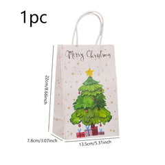 Hand painted Christmas Tree Candy Bag - Family Party Gift Bag