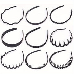 9pcs Frosted Headband Style Wavy Head Hoop Women's Hair Accessories