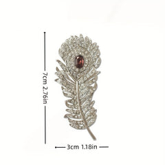 Zircon Peacock Feather Brooch For Men Accessories